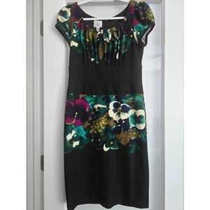Women's Suzi Chin for Maggy Boutique Color Floral and Black Dress Size 6‎